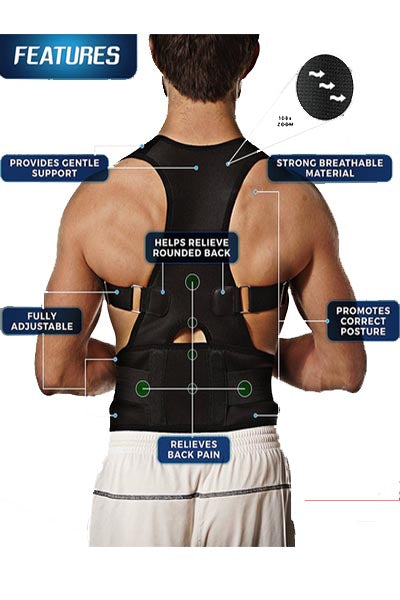 MAGNETIC THERAPY ADJUSTABLE POSTURE CORRECTOR- BACK PAIN RELIEF