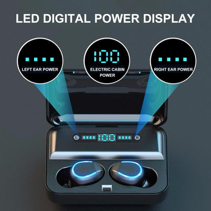 Mini Bluetooth Earphones LED Display Headphones Stereo Sound