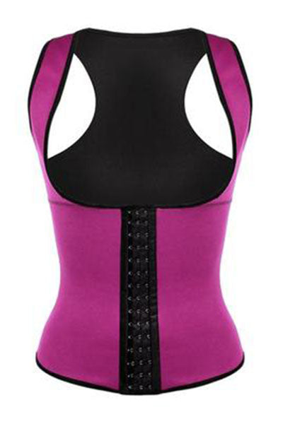 PINK LATEX WAIST TRAINER VEST WITH STRAPS